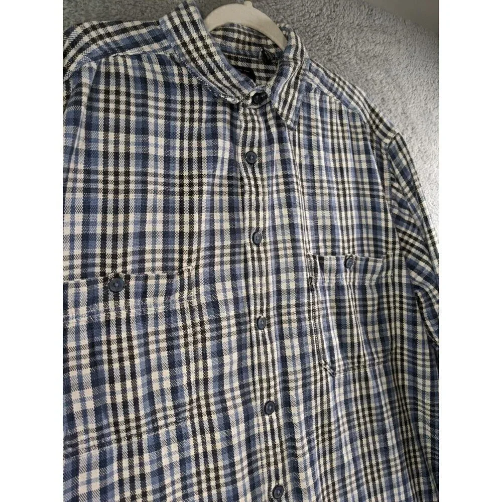 Levi's Shirt Men's XL Button Up Long Sleeve Cotton Blue Multi Plaid